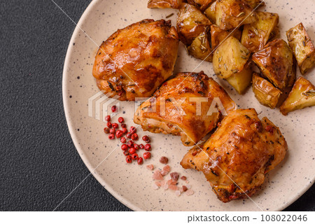 Delicious fresh chicken kebab with salt, spices and herbs Delicious fresh chicken kebab with salt, spices and herbs 108022046