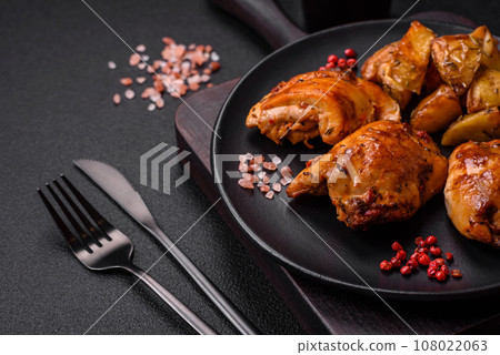 Delicious fresh chicken kebab with salt, spices and herbs Delicious fresh chicken kebab with salt, spices and herbs 108022063