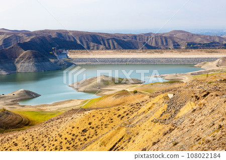 view of dam and reservoir in mountains of Armenia view of dam and reservoir in mountains of Armenia 108022184