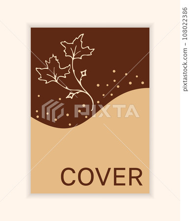 Vector notebook autumn cover. Background with twigs, branches. Brown and beige autumn colors. Vector notebook autumn cover. Background with twigs, branches. Brown and beige autumn colors. 108022386