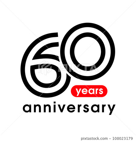 60 years anniversary vector icon, logo. Graphic design element 108023179