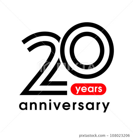20 years anniversary vector icon, logo. Graphic design element 20 years anniversary vector icon, logo. Graphic design element 108023206