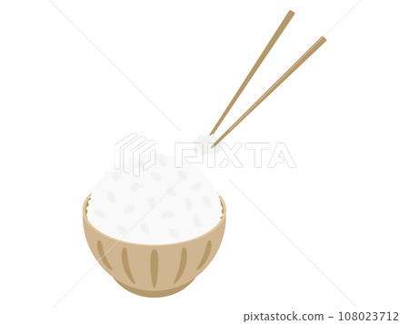 飯碗和筷子圖標白米飯 飯碗和筷子圖標白米飯 108023712