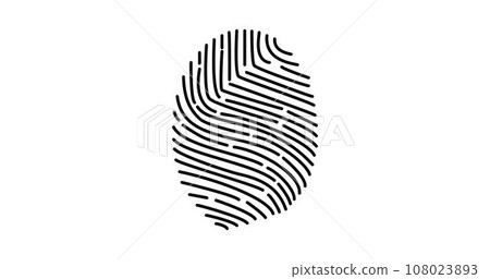 Finger print black and white icon. Fingerprint lock secure concept. Security logo vector icon illustration of unique fingerprint. 108023893