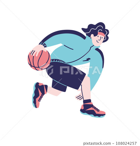 basketball player dribbling basketball player dribbling 108024257