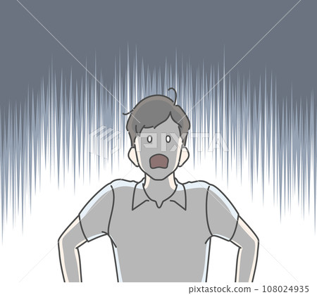 Image illustration of a man in despair being cornered 108024935