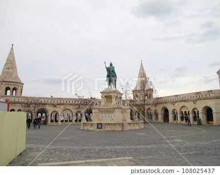 Statue of St. Stephen in Fisherman's Bastion, Budapest Statue of St. Stephen in Fisherman's Bastion, Budapest 108025437