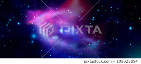 Space vector background with realistic nebula and shining stars. Magic colorful galaxy with stardust 108025854