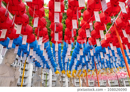 Colorful lanterns at Bongeunsa Buddhist Temple in Gangnam in Seoul South Korea Colorful lanterns at Bongeunsa Buddhist Temple in Gangnam in Seoul South Korea 108026090