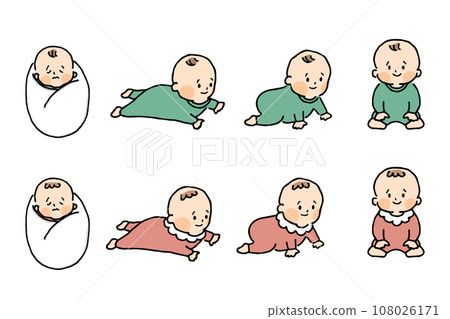 0 year old baby illustration set 108026171