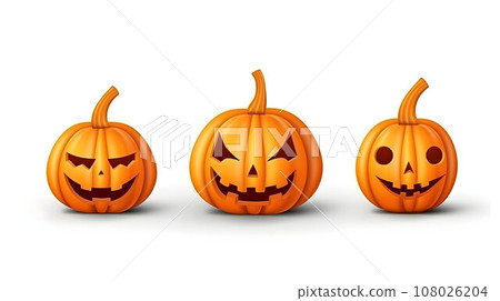 Set of cute halloween and thanksgiving pumkin icons isolated on white background Set of cute halloween and thanksgiving pumkin icons isolated on white background 108026204