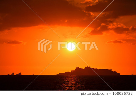 Evening view of warship island Evening view of warship island 108026722