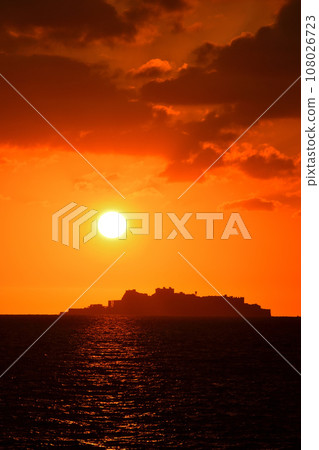Evening view of warship island Evening view of warship island 108026723