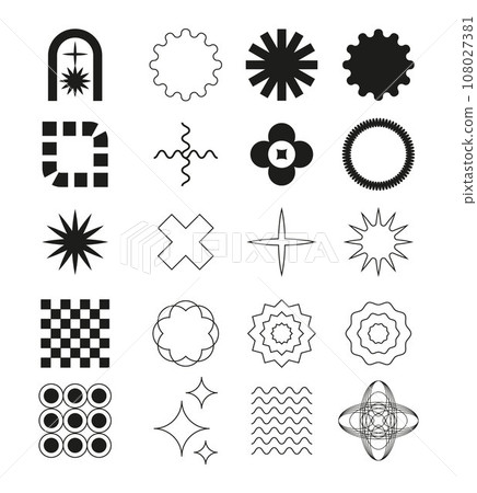 Brutalist punk shapes, modern geometric elements. Graphic forms in the style of minimalism. characters Y2K. Brutalist punk shapes, modern geometric elements. Graphic forms in the style of minimalism. characters Y2K. 108027381