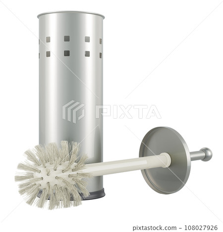 Toilet brush with holder, 3D rendering 108027926