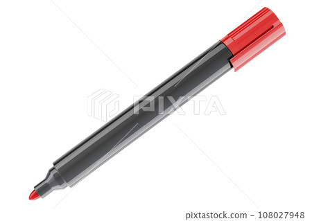 Red Permanent Marker, 3D rendering Red Permanent Marker, 3D rendering 108027948