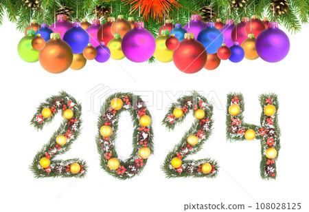 Christmas tree framework and 2024 number 108028125
