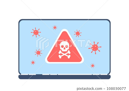 Virus alert detection on laptop screen....-插圖素材 [108030077] - PIXTA圖庫