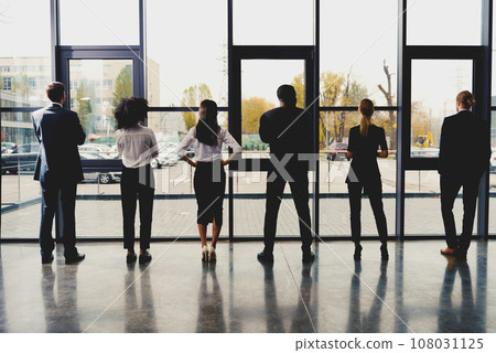 Group of business partner looking for the future. Concept of corporate and startup Group of business partner looking for the future. Concept of corporate and startup 108031125