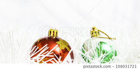 Christmas bulbs background with copy space, Usable for banner, poster, cover, Ad, events, party, sale, celebrations, and various design works 108031721