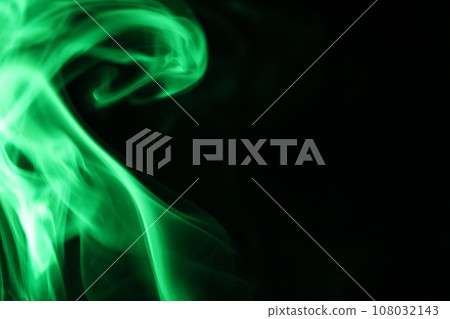 Green smoke on a dark background, colourful abstract, green fog, minimalistic background Green smoke on a dark background, colourful abstract, green fog, minimalistic background 108032143