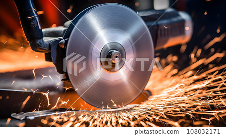 Close-up metal saw blade 108032171