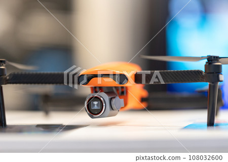 Drone and controller on display. Drone and controller on display. 108032600