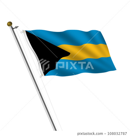 Bahamas Flagpole with clipping path Bahamas Flagpole with clipping path 108032787