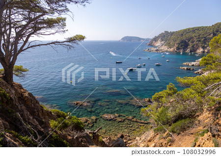 View of cove in Palamos, Costa Brava, Girona. Spain 108032996