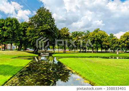 Kreuzkanal canal at Schwerin Castle in Germany Kreuzkanal canal at Schwerin Castle in Germany 108033401