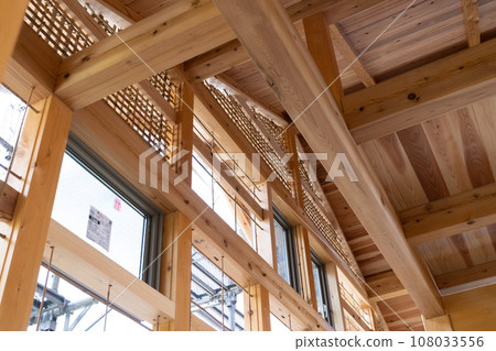 Earth wall base for plastering work at a wooden house site 108033556