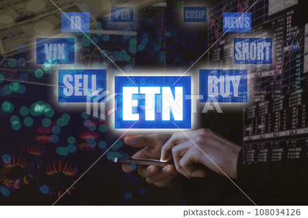 智慧型手機 ETN 上的股票交易影像 108034126