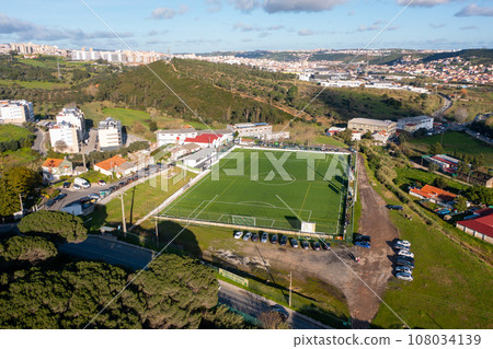 Aerial view of football field 108034139