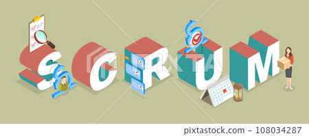 3D Isometric Flat Vector Illustration of SCRUM 3D Isometric Flat Vector Illustration of SCRUM 108034287