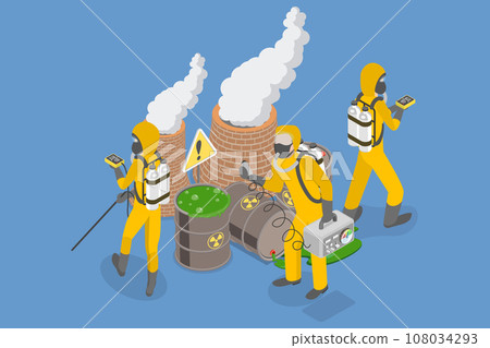 3D Isometric Flat Vector Illustration of Hazardous Pollution 108034293