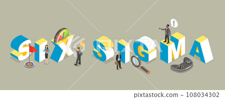 3D Isometric Flat Vector Illustration of Six Sigma 108034302