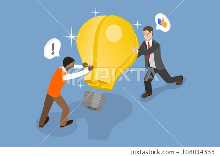 3D Isometric Flat Vector Illustration of Partnership 108034333
