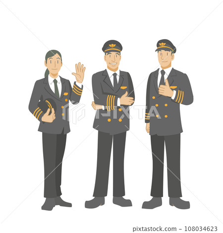 三名微笑的客機飛行員 108034623
