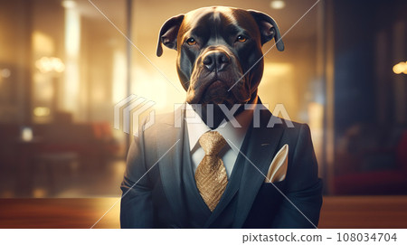 穿著西裝的比特犬“AI生成圖像” 108034704