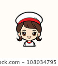 Cute and Joyful Chef A Cartoon vector of Chef Woman with a White Hat and Uniform 108034795