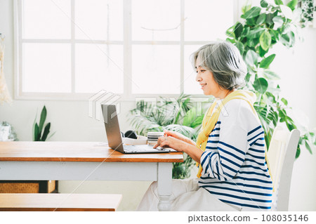 PC and senior woman PC and senior woman 108035146
