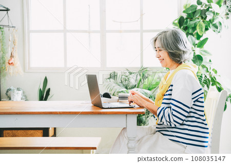 PC and senior woman PC and senior woman 108035147