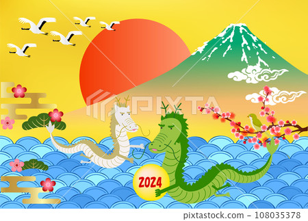 龍新年賀卡生肖背景 108035378