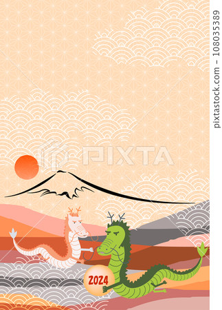 龍新年賀卡生肖背景 龍新年賀卡生肖背景 108035389