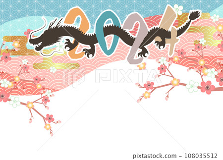Dragon New Year's card zodiac background Dragon New Year's card zodiac background 108035512