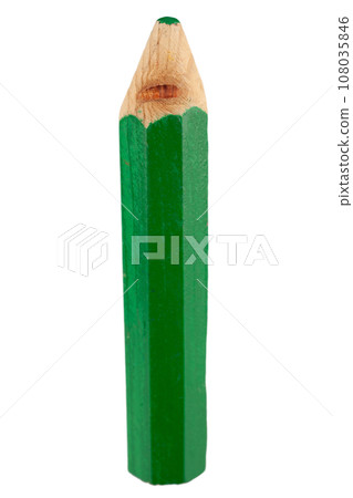 Big green pencil isolated on white. 108035846