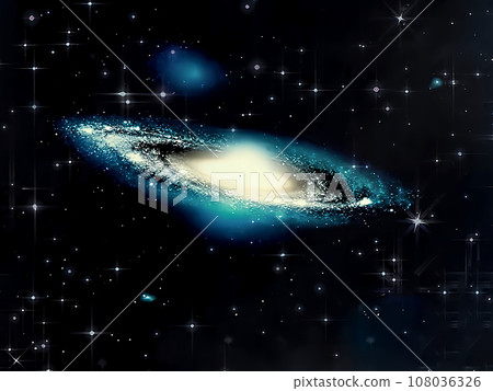 The Andromeda Galaxy and the shining stars floating in space (image of nebulae and astronomical observations) 108036326