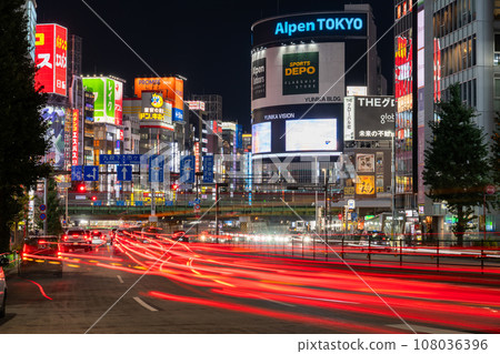 [Tokyo] Night view of Shinjuku Kabukicho and downtown area at night 108036396