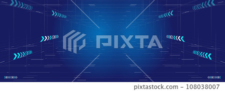 Points, lines and surfaces form an extended space background with a sense of future science and technology. 108038007