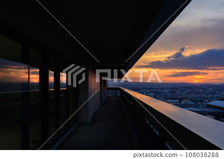 Sunset view from Nara Prefectural Office Nara townscape Sunset view from Nara Prefectural Office Nara townscape 108038288